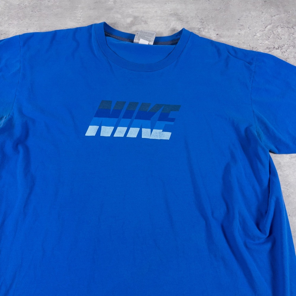 y2k nike graphic tee blue mens xl